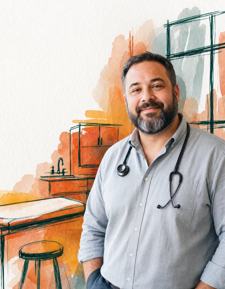 Illustrated portrait of Dr. James Whitfield