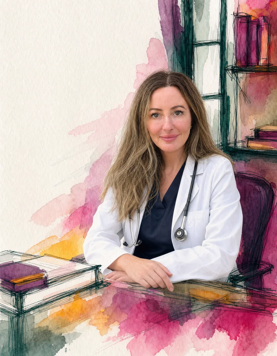 Illustrated portrait of Dr. Nicole Nadel, DO