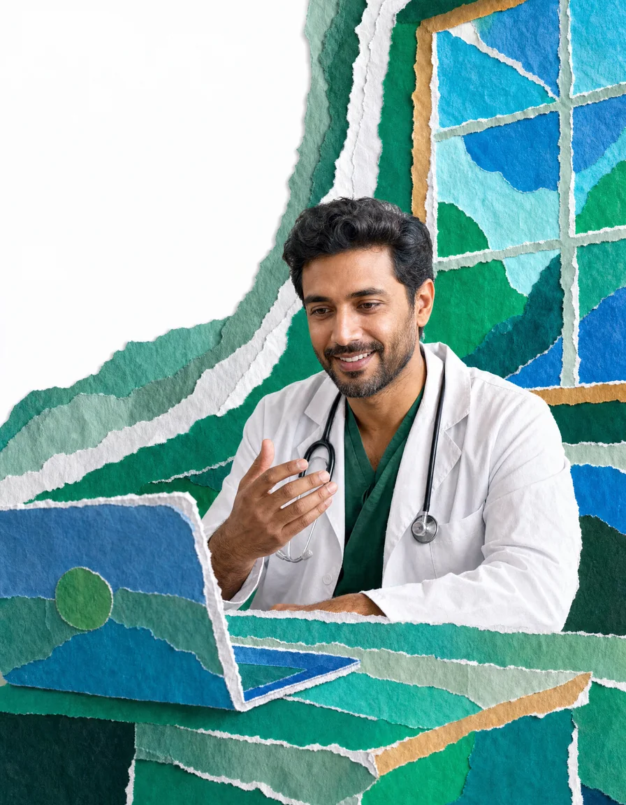 Illustrated portrait of Dr. Alex Rivera