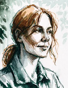 Illustration, not a photo of Elizabeth B.
